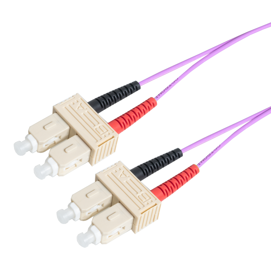 Afbeelding van patchcord MultiMode Duplex SC-SC 15m OM4 Violet d3mm Enhanced