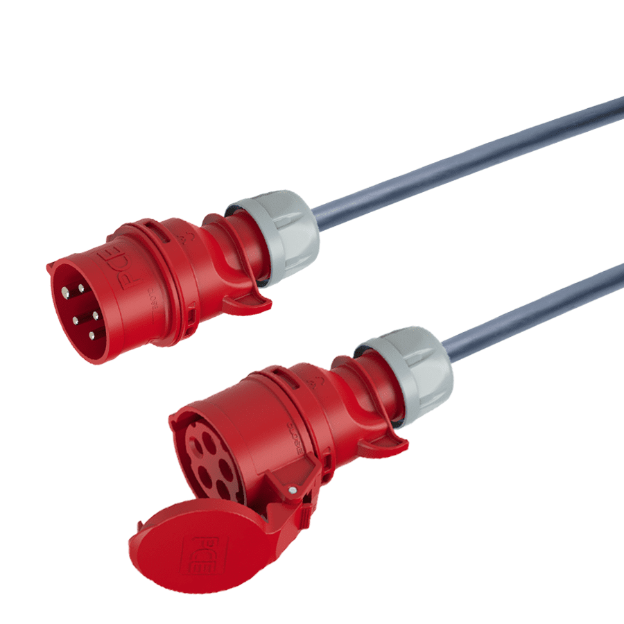 Afbeelding van verlengkabel H07RNF 2,5mm2 CEE 5 pin 16A 400V rood PCE  2,0m