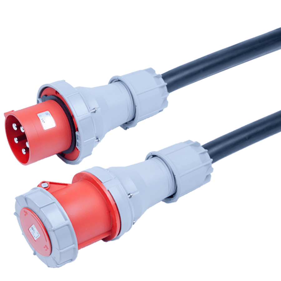 Afbeelding van verlengkabel H07RNF 25mm2 CEE 5 pin 125A 400V rood PCE 10m