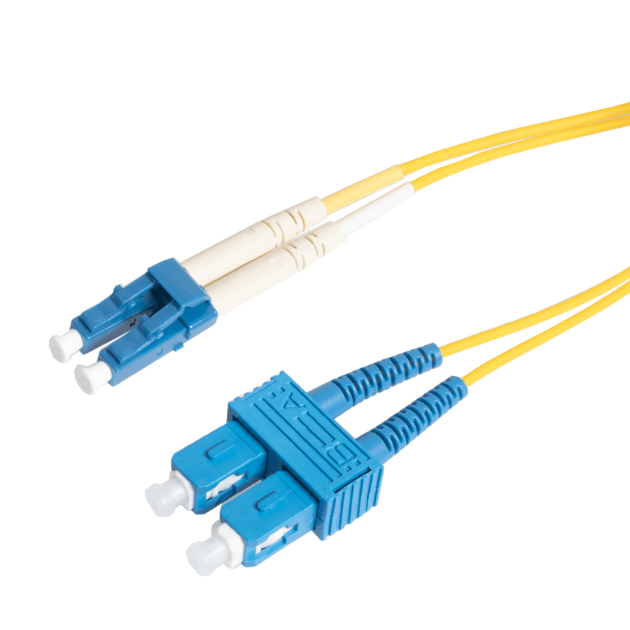 Afbeelding van patchcord SingleMode Duplex LC-SC  0.3m G652D Yellow d2mm Enhanced