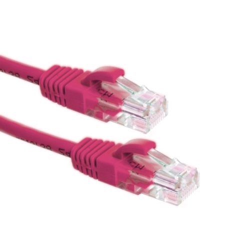 Afbeelding van patchkabel CAT6 U/UTP 4P24 LSZH roze RJ45 snagless  0.5m