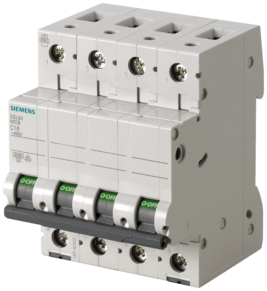 Afbeelding van automaat   6A 4-polig C-kar 4-module 6kA