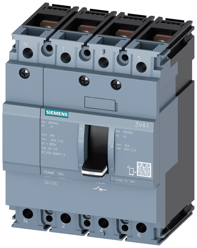 Afbeelding van vermogensschakelaar  63A 4-polig 3VA11