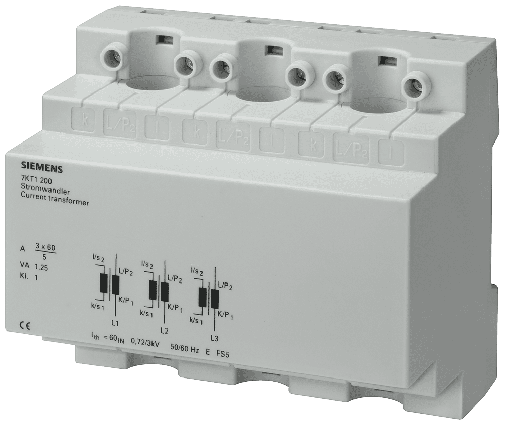 Afbeelding van stroomtrafo 3x 150/5A TS35 6 module