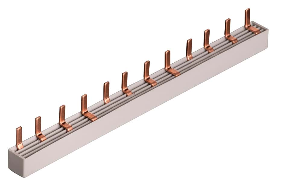 Afbeelding van Doorverbindingsrail STIFT 4Fx 3 17,8mm 10mm2 63A gesloten