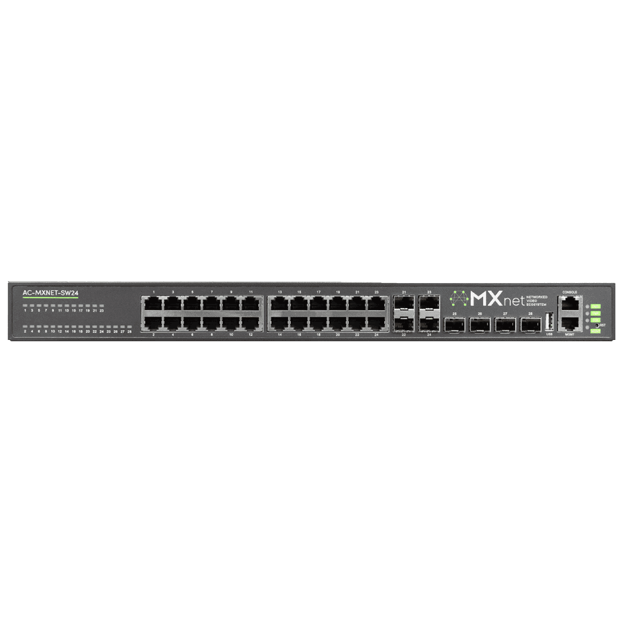 Afbeelding van MXnet 1G Network Switch 24x1G-RJ45+POE+ +4x1G-SFP +4x10G-SFP+