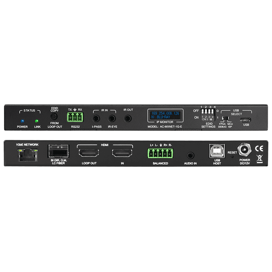 Afbeelding van MXnet 1G-V1 Encoder HDMI HDMI Loop USB IR RS232 Fiber RJ45