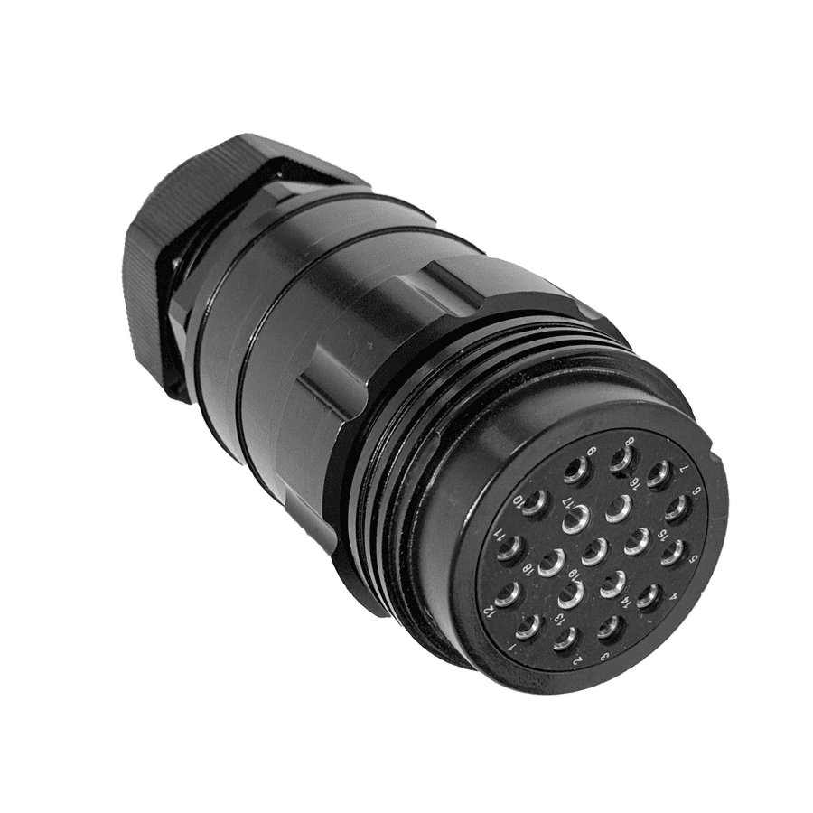 Afbeelding van Showline 19 pin cable connector w/out nut fem d15-28 black crimp 1-19