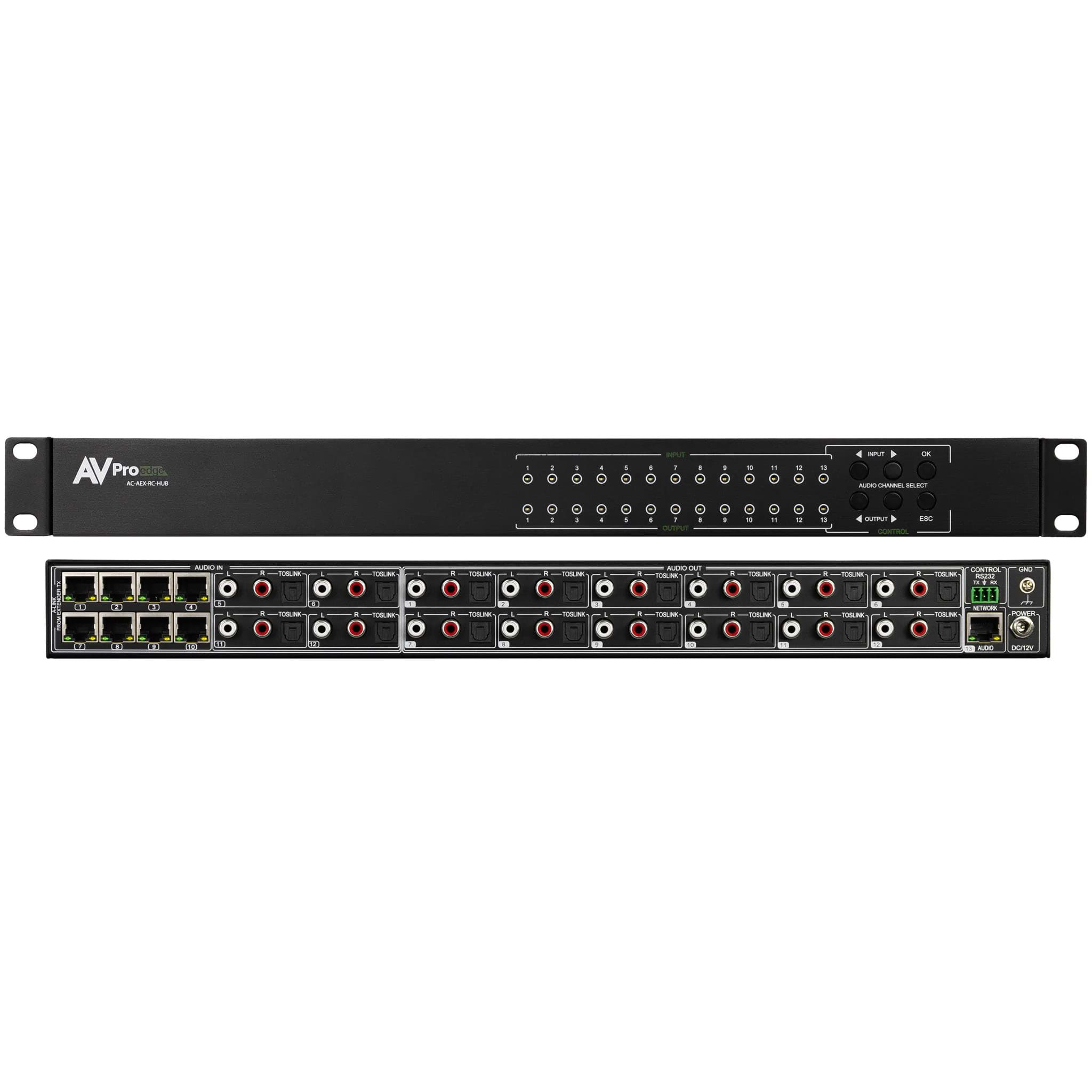 Afbeelding van Audio Matrix Switcher 12x12 8xAEX+4xRCA input t0 12xRCA output Stereo