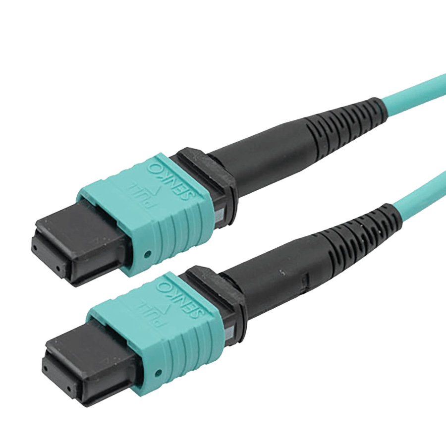 Afbeelding van patchcord MultiMode MPO8 fem>fem  10m OM3 B2ca-s1ad1a1 EasyFiber Aqua