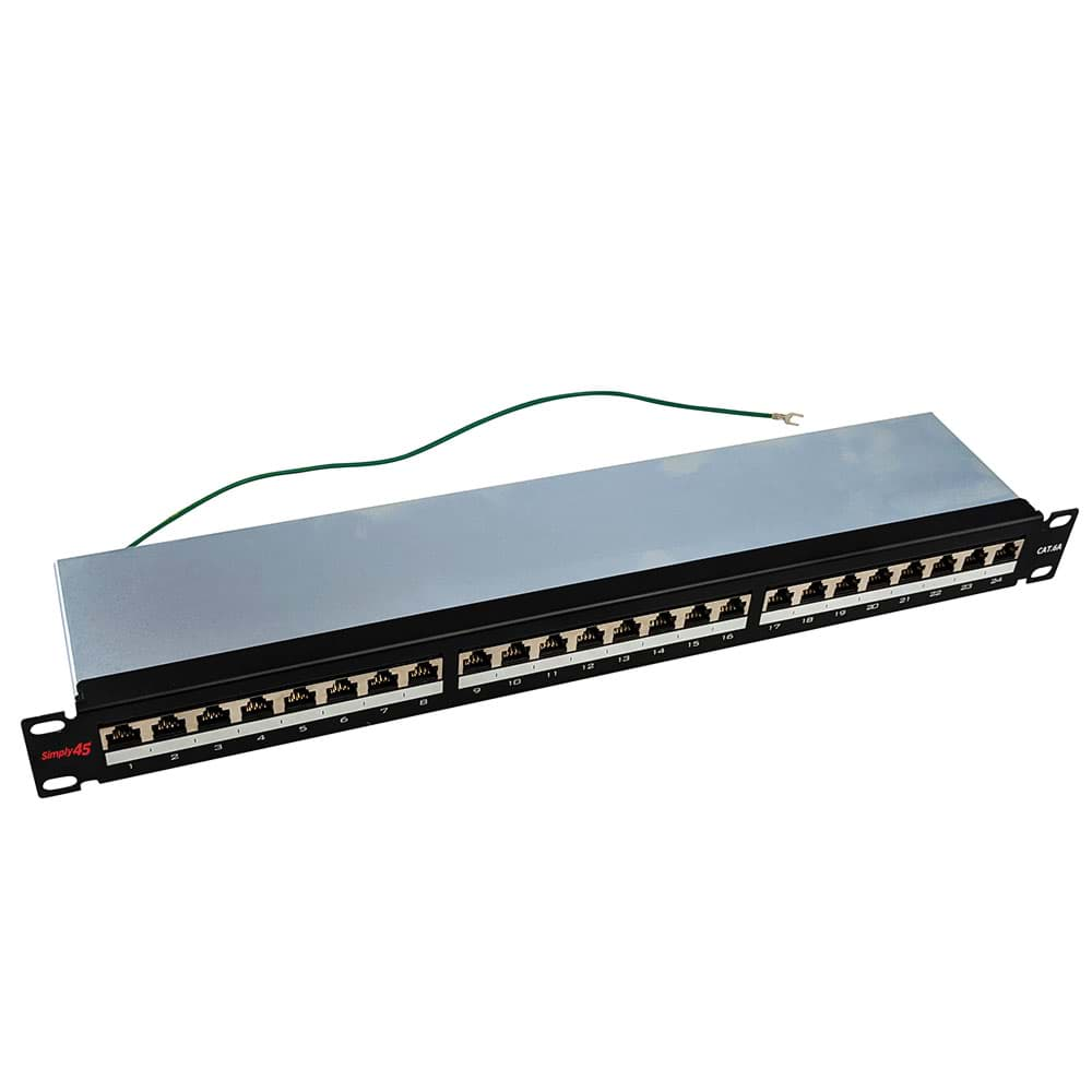 Afbeelding van patchpaneel RJ45/IDC-110 CAT6A SHIELDED 1HE 24 voudig 10G netwerk S45