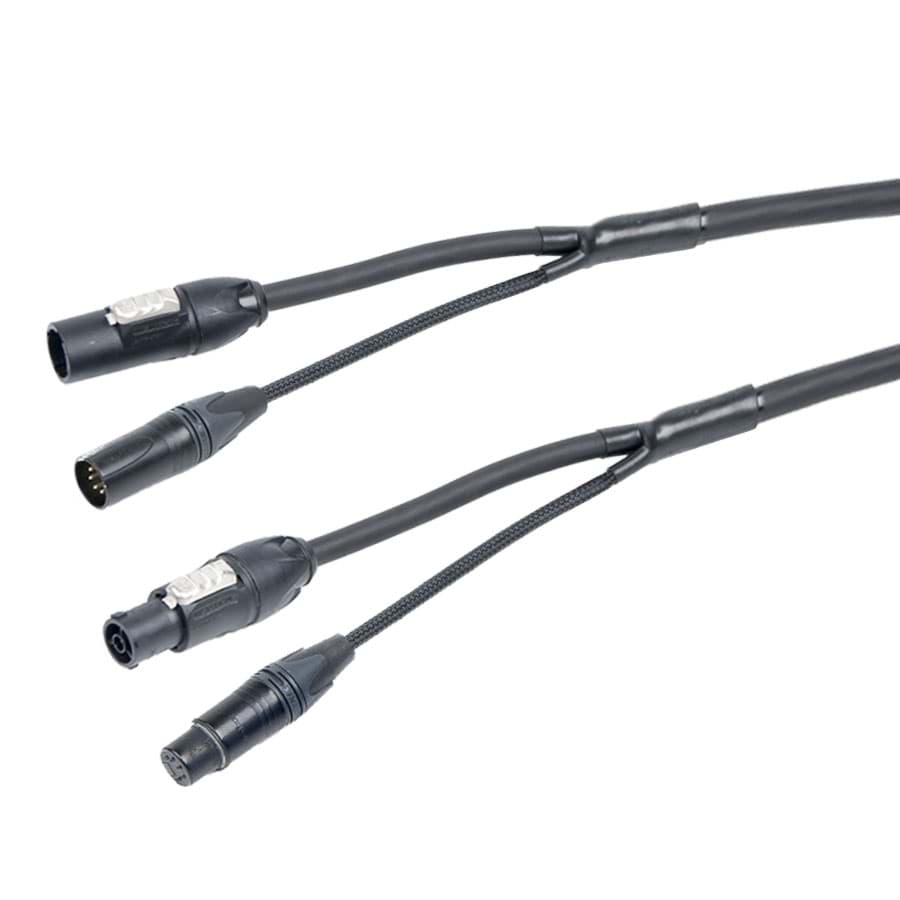 Afbeelding van combi Power+DMX 1,5mm2 powerCON TRUE1 + XLR5 zwart  1,5m d15mm