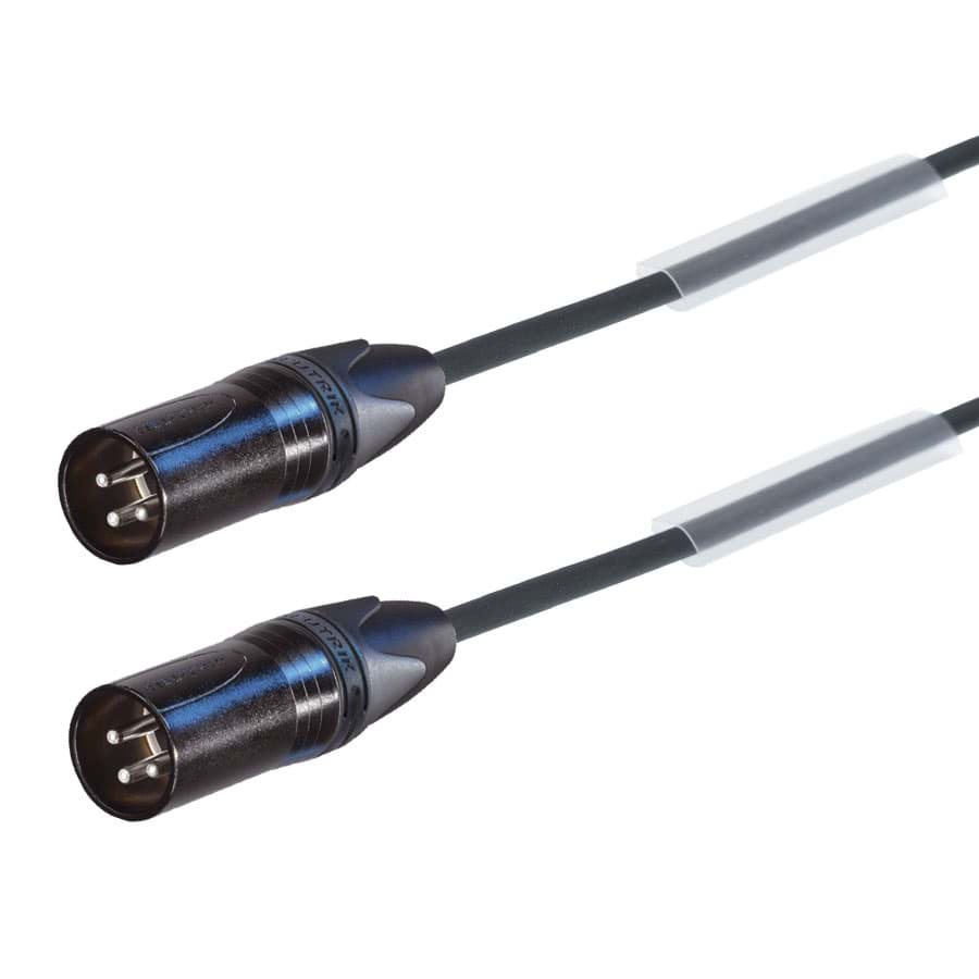 Afbeelding van audiokabel zwart XLR 3p M>M zwart  10m Neutrik