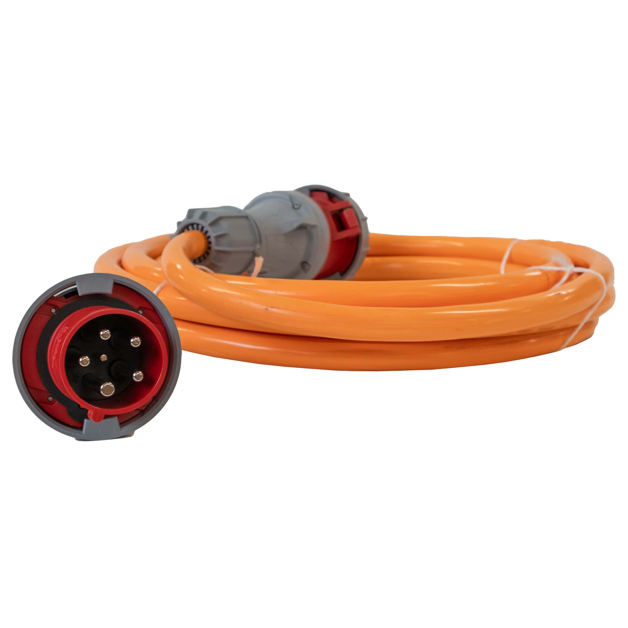 Afbeelding van verlengkabel H07BQF-oranje 16mm2 CEE 5 pin 63A 400V rood PCE 10m