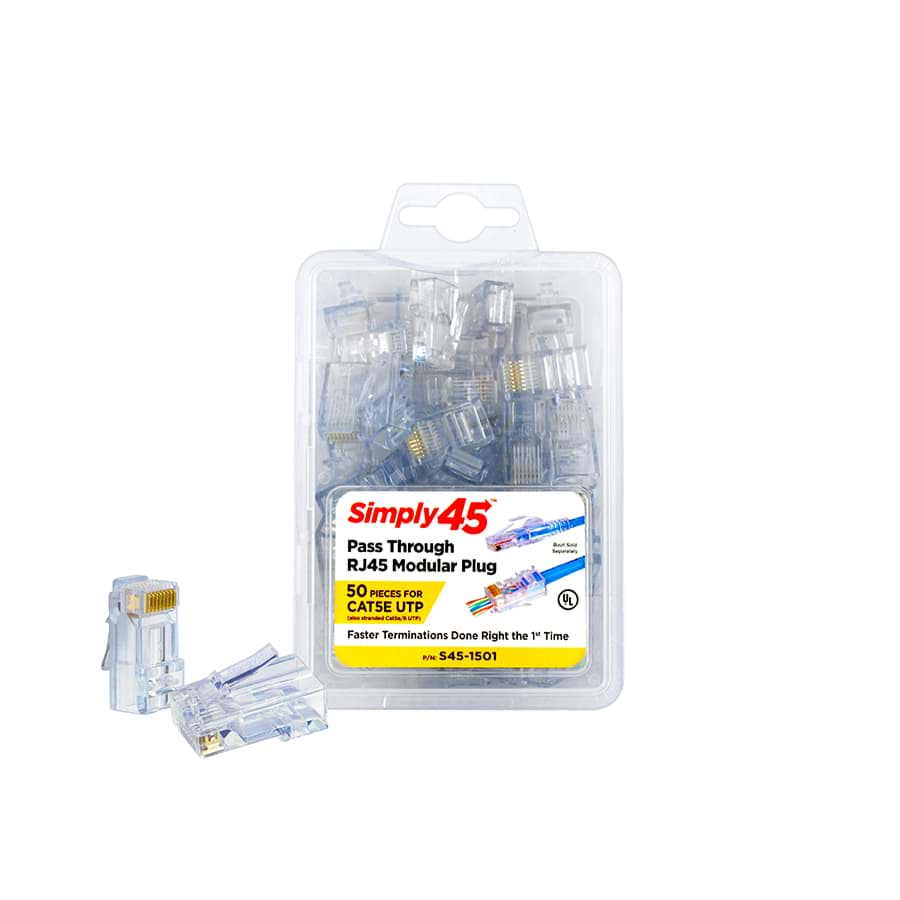 Afbeelding van RJ45 Simply45-PassThrough CAT5E UTP AWG24(28-26) dmax=6,5mm BL50