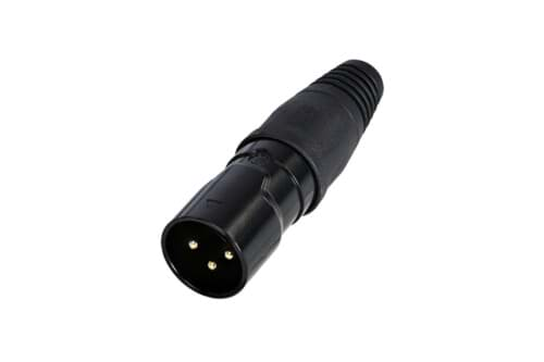 Afbeelding van XLR kabeldeel 3 pin pen zwarte behuizing goudcontact IP65 REAN