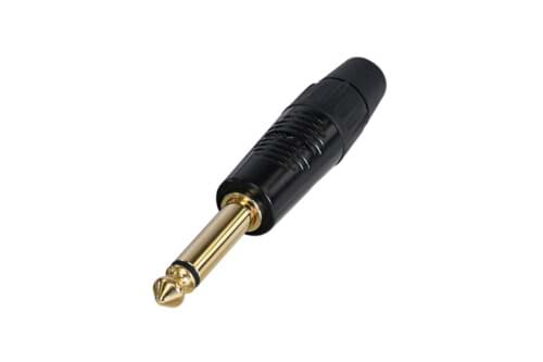 Afbeelding van jack 6,3mm steker 2-polig zwart goud Finger Groove