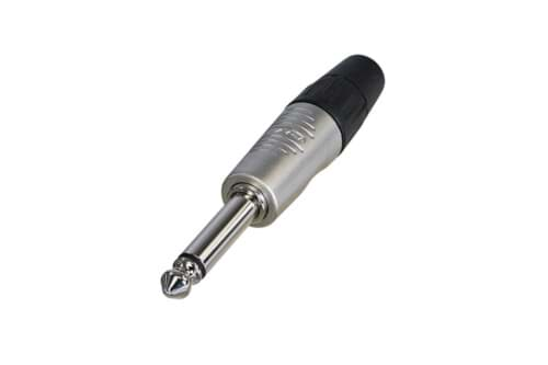 Afbeelding van jack 6,3mm steker 2-polig nikkel Finger Groove