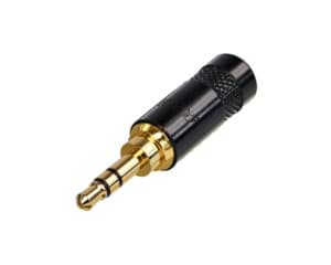 Afbeelding van jack 3,5mm steker 3-polig zwart goud kabelOD<8.5mm