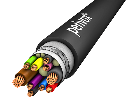 Picture of Combi cable CAT+POWER CAT5e - 4x2x0,25mm2 + 2x0,5mm2 PUR black