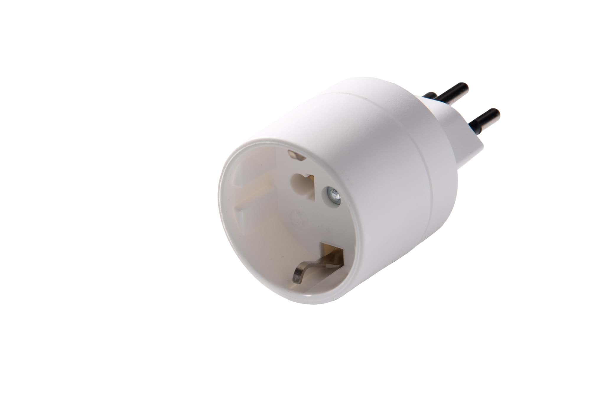 Bild von Reisestecker Schweiz Typ 13 auf Deutsch mit 10 Amp. Sicherung kalkweiß