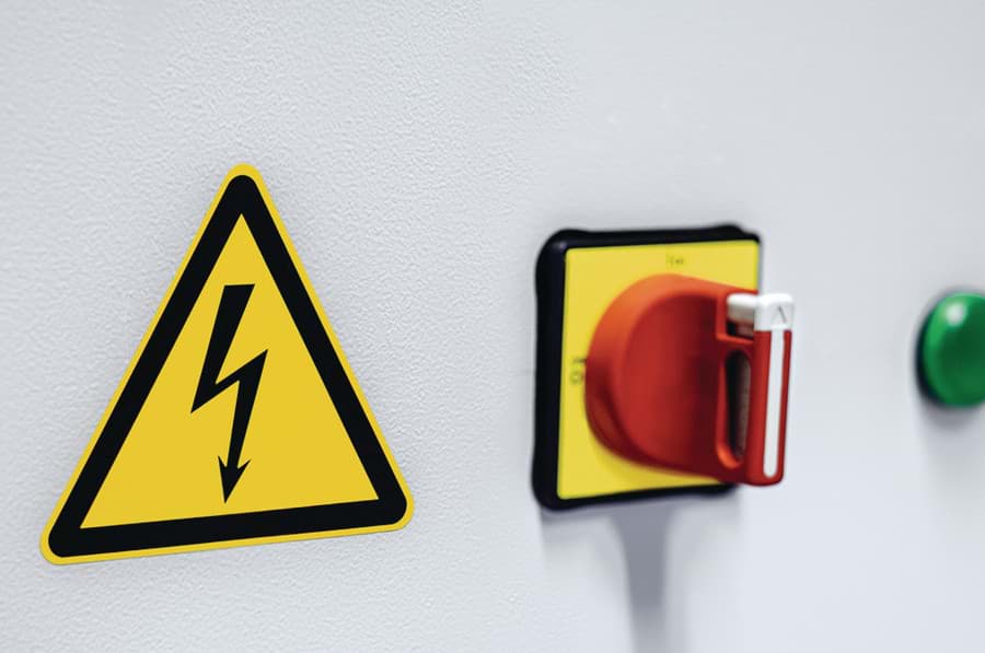 Afbeelding van stickervel gevaarlijke spanning 12mm 10x label