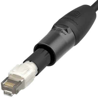 Afbeelding van etherCON kabeldeel zwart TOP IP65 Retractable incl RJ45 connector