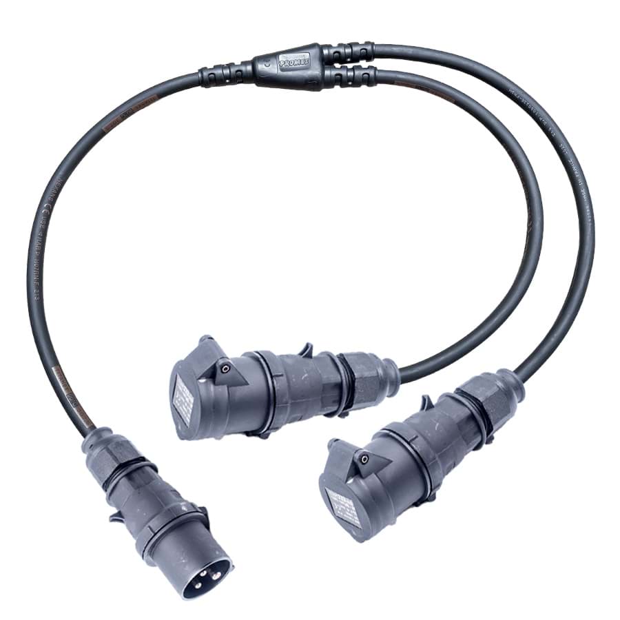 Afbeelding van Y-splitter H07RNF 2,5mm2 CEE 3p 16A zwart M>0,5>>Y>0,5>2F Bals