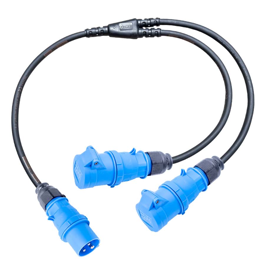 Afbeelding van Y-splitter H07RNF 2,5mm2 CEE 3p 16A blauw M>0,5>>Y>0,5>2F Bals